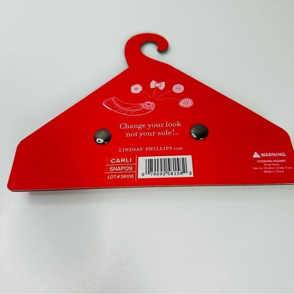 Lindsay Phillips Ivory Black Flower Charm Shoe Snaps - Picture 2 of 2